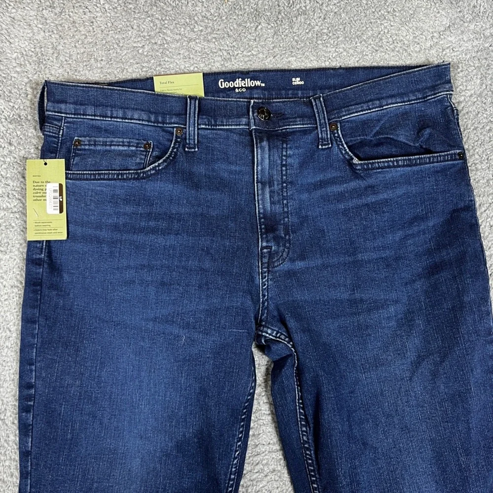 Goodfellow Jeans Mens 40x32 Blue Slim Cenido Dark Wash Denim Casual Formal NEW